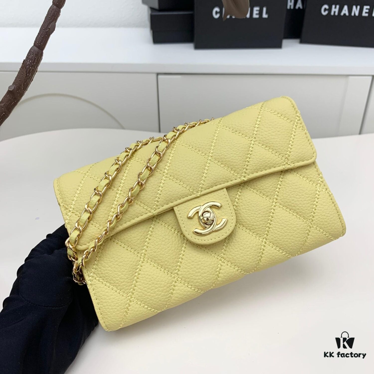 Chanel Classic Quilted Shoulder Crossbody Mini Bag in Calfskin with CC Logo