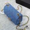CHANEL 22C Denim Metal Ball CF Square Fat Chanel Denim Collection