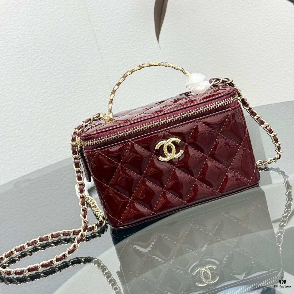 Bestselling Upgraded Chanel-style Box Clutch with Rhinestone Handle