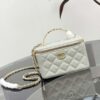 Bestselling Upgraded Chanel-Style Box Makeup Bag with Rhinestone Handle