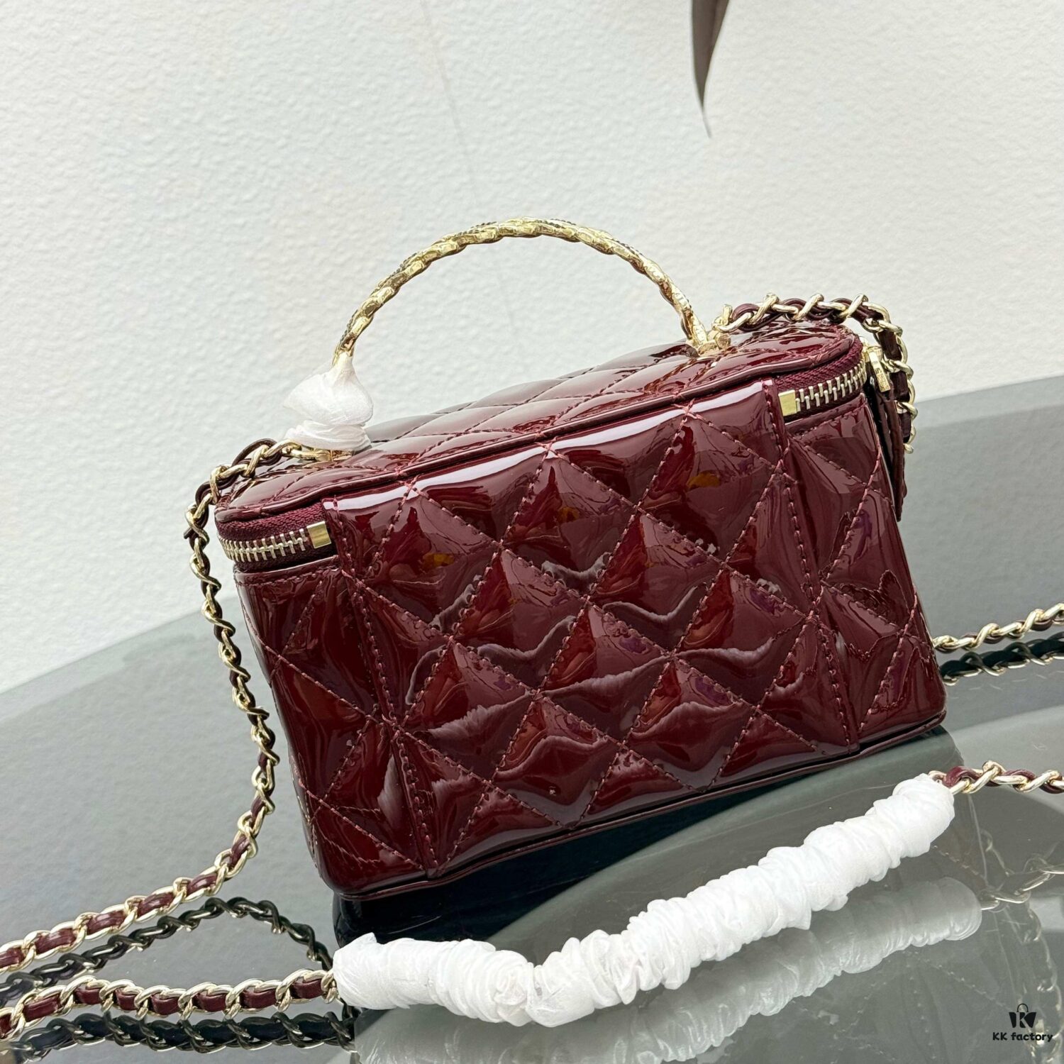 Bestselling Upgraded Chanel-style Box Clutch with Rhinestone Handle