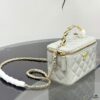 Bestselling Upgraded Chanel-Style Box Makeup Bag with Rhinestone Handle
