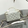 Bestselling Upgraded Chanel-Style Box Makeup Bag with Rhinestone Handle