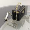Bestselling Upgraded Chanel-Style Box Makeup Bag with Rhinestone Handle