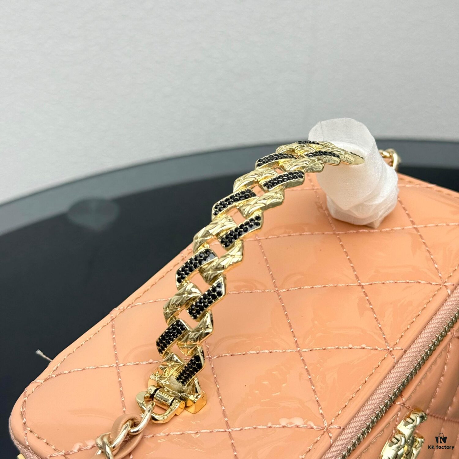 Bestselling Upgraded Chanel-style Box Clutch with Rhinestone Handle