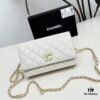Chanel Classic WOC Bag in CF Series Caviar Leather and Smooth Lambskin - New Color, Perfect for Summer and All Seasons, 19cm