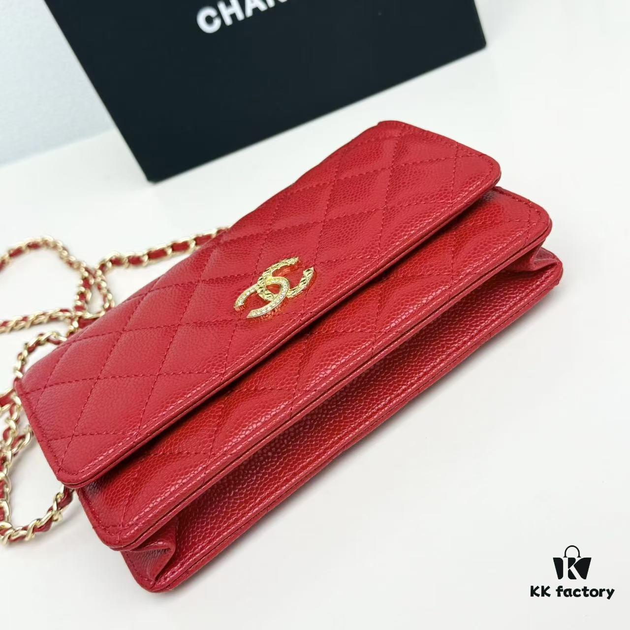 New Color CF Series Caviar Calfskin Smooth Lamb Leather Chanel Classic WOC Fortune Bag