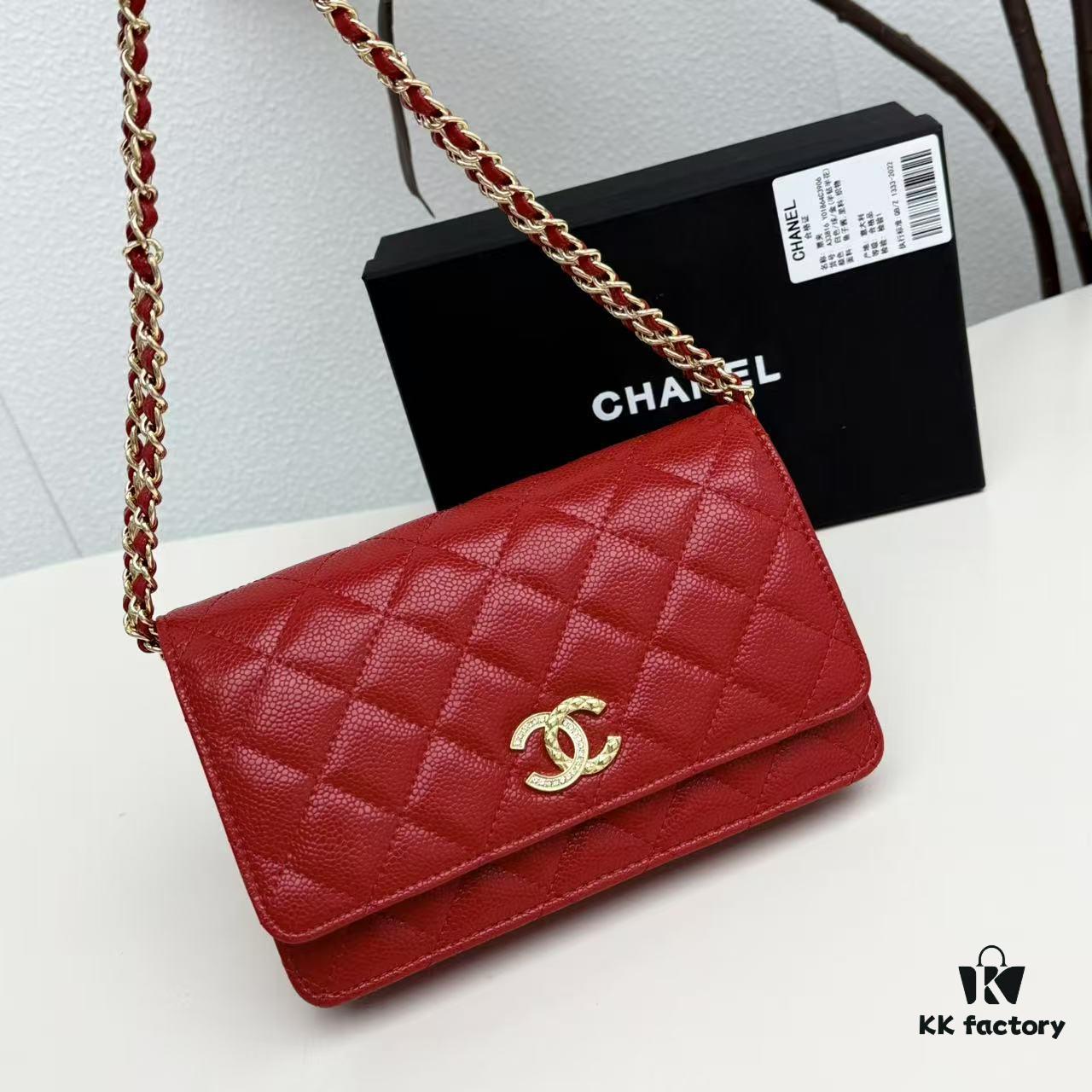 New Color CF Series Caviar Calfskin Smooth Lamb Leather Chanel Classic WOC Fortune Bag