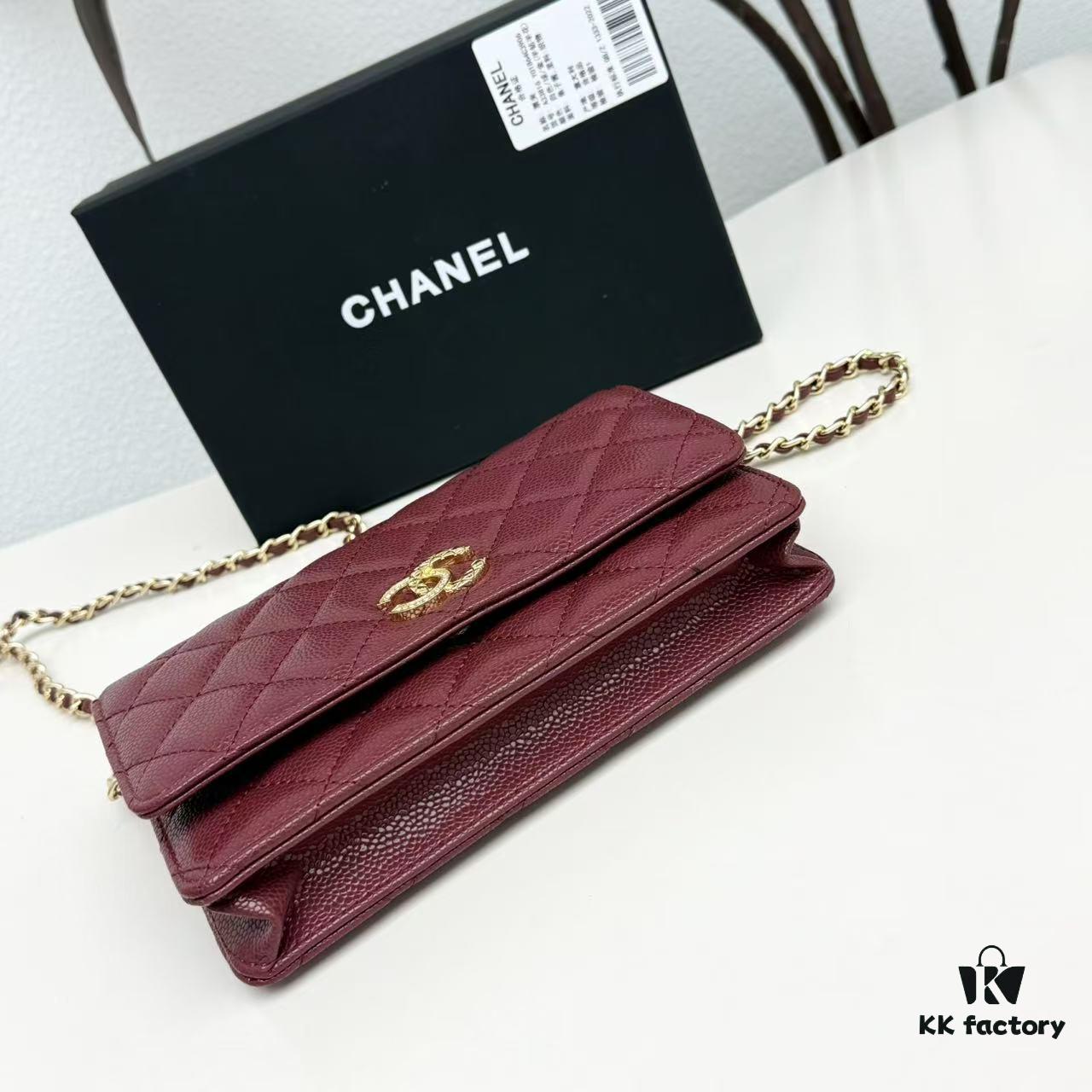 Chanel Classic WOC Fortune Bag in New CF Series Caviar Leather and Smooth Lamb Skin – Perfect for Summer and All Seasons