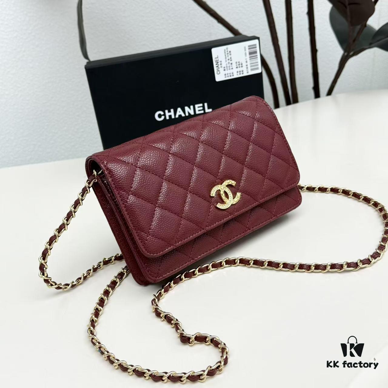 Chanel Classic WOC Fortune Bag in New CF Series Caviar Leather and Smooth Lamb Skin – Perfect for Summer and All Seasons
