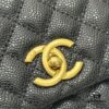 Calfskin Leather Shoulder & Top Handle Bag with Lizard Texture and Chanel-Style Hardware