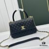Calfskin Leather Handbag with Lizard Texture, Exclusive Hardware Design, Chanel Style, Dual Carry Tote & Shoulder Bag