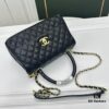 Calfskin Leather Handbag with Lizard Texture, Exclusive Hardware Design, Chanel Style, Dual Carry Tote & Shoulder Bag