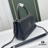 Calfskin Leather Handbag with Lizard Texture, Exclusive Chanel-Style Hardware, Dual Carry Tote & Shoulder Bag