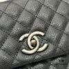 Calfskin Leather Shoulder & Top Handle Bag with Lizard Texture and Chanel-Style Hardware