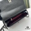 Calfskin Leather Shoulder & Top Handle Bag with Lizard Texture and Chanel-Style Hardware