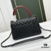 Calfskin Leather Shoulder & Top Handle Bag with Lizard Texture and Chanel-Style Hardware