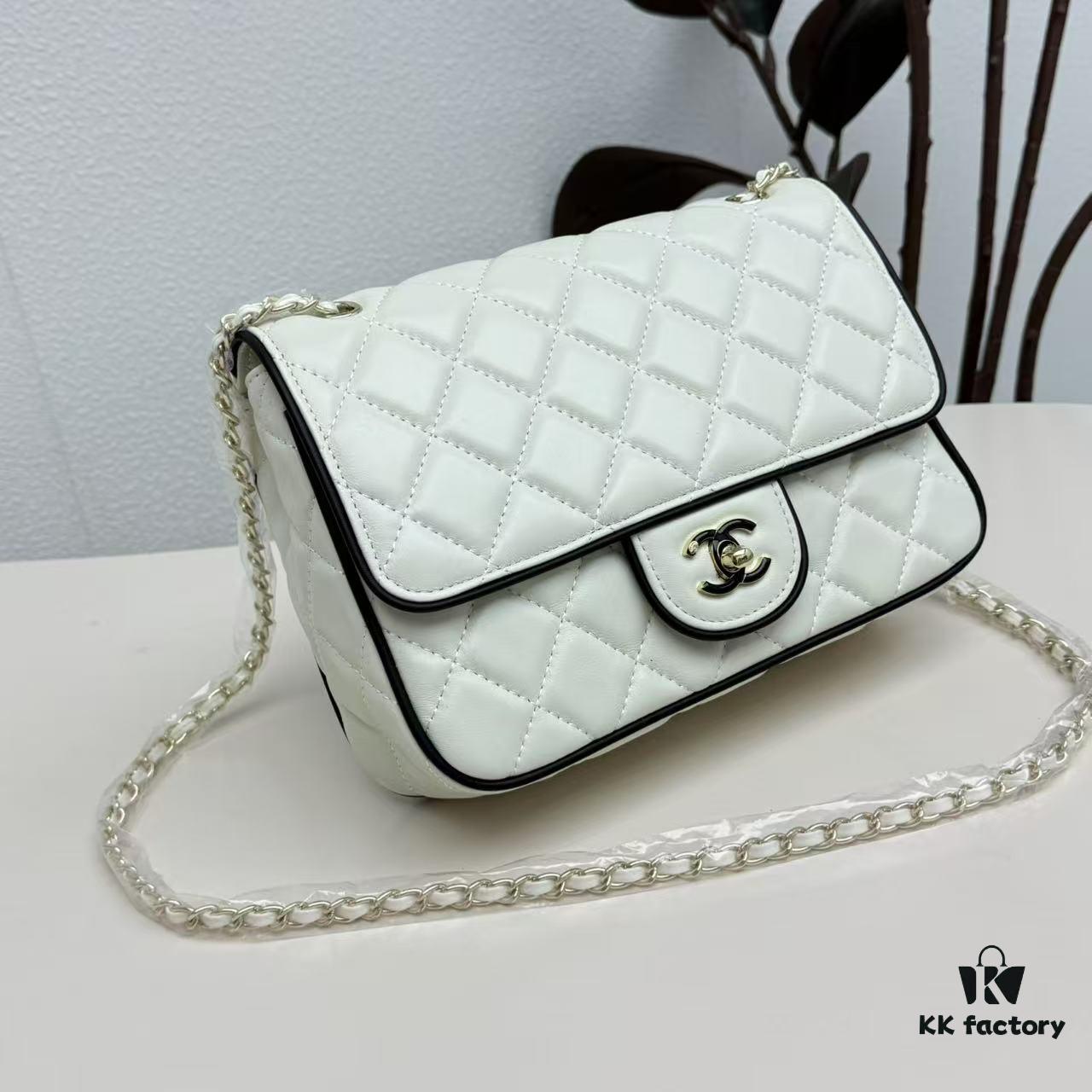 CHANEL 25P Panda Spring/Summer Collection - Luxurious Lambskin with Gold Hardware, Black and White Classic Quilted Design
