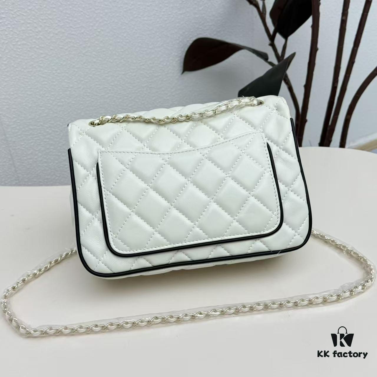 CHANEL 25P Panda Spring/Summer Collection - Luxurious Lambskin with Gold Hardware, Black and White Classic Quilted Design