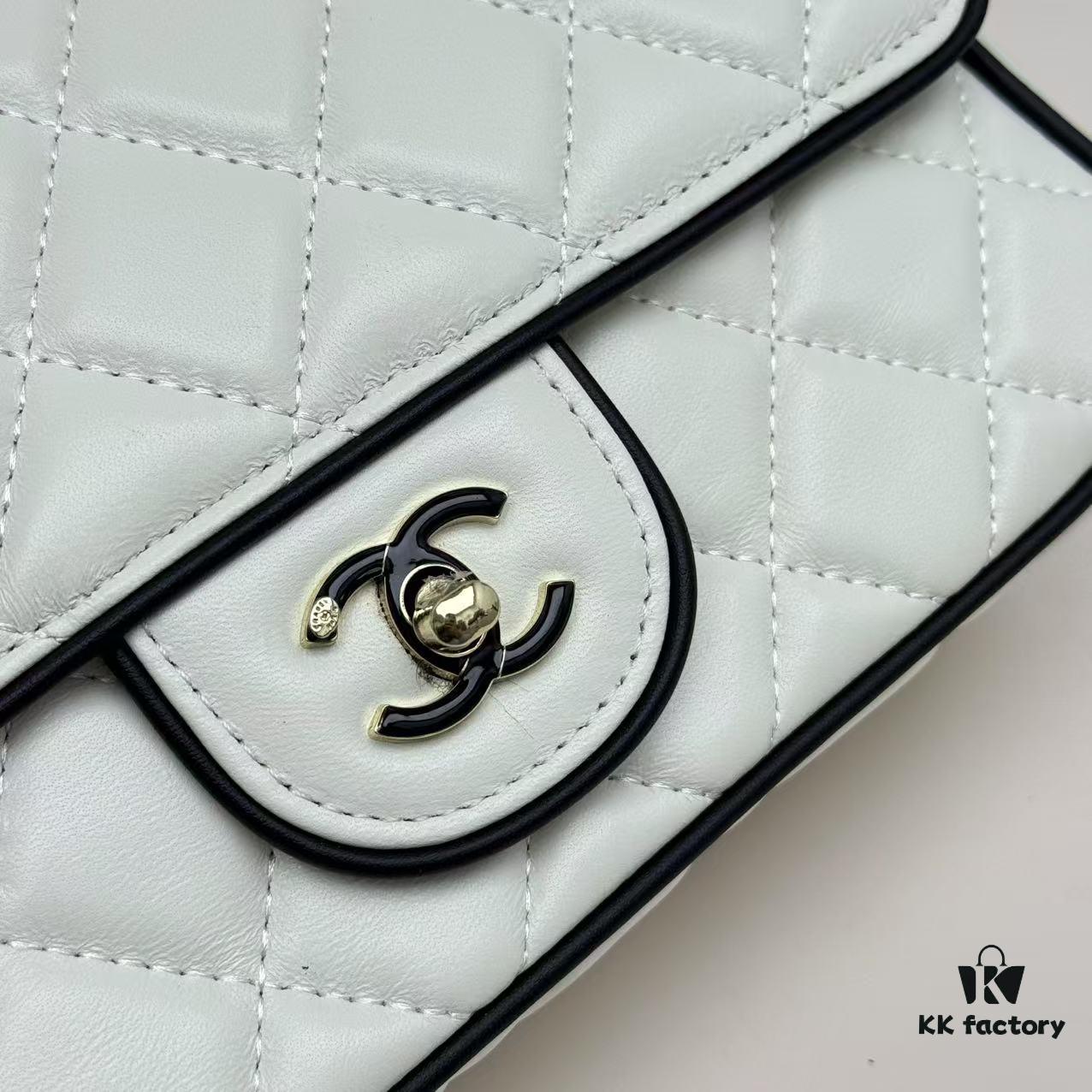 CHANEL 25P Panda Spring/Summer Collection - Luxurious Lambskin with Gold Hardware, Black and White Classic Quilted Design