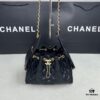 Top Quality Original Chanel 25C Hobo Bag - Grained Leather Shoulder Bag with Vintage Gold-Tone Buckle Drawstring Design