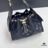 Top Quality Original Chanel 25C Hobo Bag - Grained Leather Shoulder Bag with Vintage Gold-Tone Buckle Drawstring Design