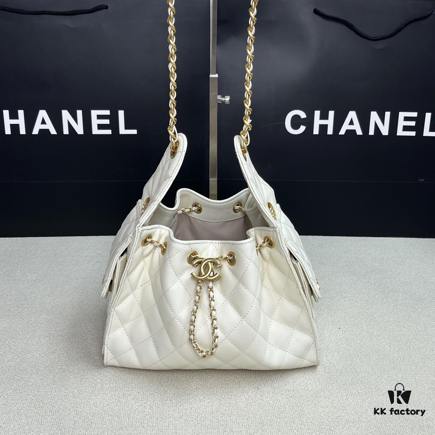 Top-Grade Authentic Chanel 25C Hobo Bag - Quilted Small Shoulder Bag with Vintage Coin Toggle Drawstring, Saffiano Leather, Black and Gold Hardware