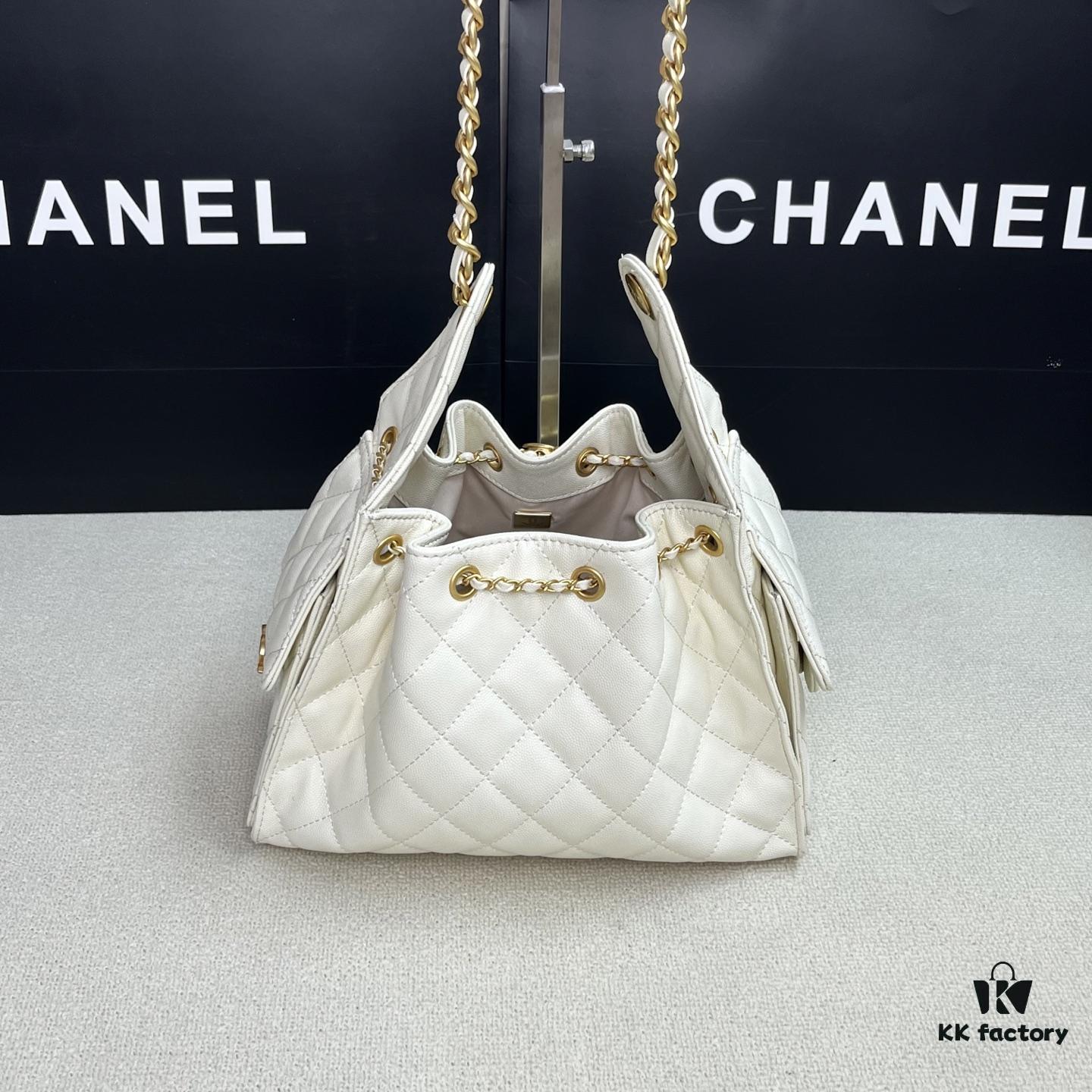 Top-Grade Authentic Chanel 25C Hobo Bag - Quilted Small Shoulder Bag with Vintage Coin Toggle Drawstring, Saffiano Leather, Black and Gold Hardware