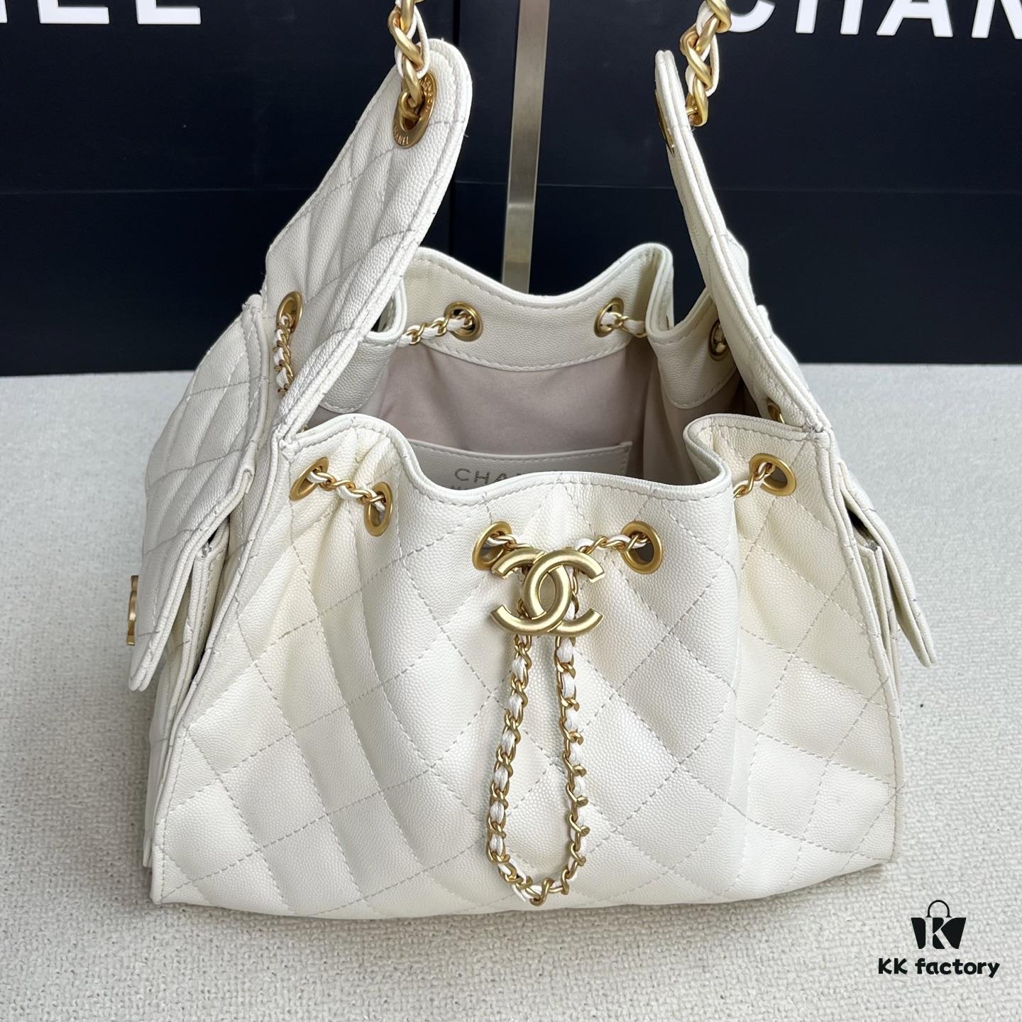 Top-Grade Authentic Chanel 25C Hobo Bag - Quilted Small Shoulder Bag with Vintage Coin Toggle Drawstring, Saffiano Leather, Black and Gold Hardware