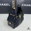 Top-Grade Authentic Chanel 25C Oil-Waxed Leather Hobo Bag - Mini Vintage Bucket Shoulder Bag with Retro Gold-Tone Buckle Drawstring, Quilted Design, Classic Chain Detail