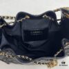 Top-Grade Authentic Chanel 25C Oil-Waxed Leather Hobo Bag - Mini Vintage Bucket Shoulder Bag with Retro Gold-Tone Buckle Drawstring, Quilted Design, Classic Chain Detail