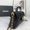 CHANEL 25P New Handle Top Handle Bag Mini in Black and Gold Lambskin