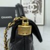 CHANEL 25P New Handle Top Handle Bag Mini in Black and Gold Lambskin