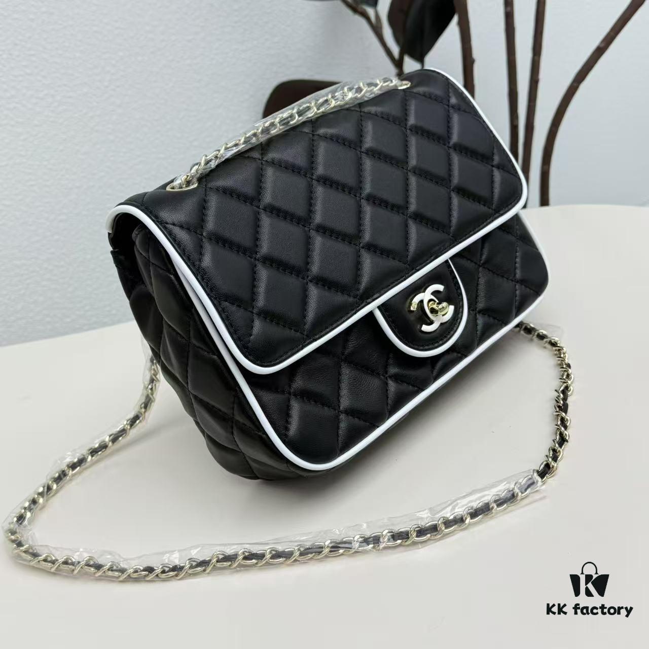 CHANEL 25P Panda Spring-Summer Collection Black and White Calfskin with Gold Hardware