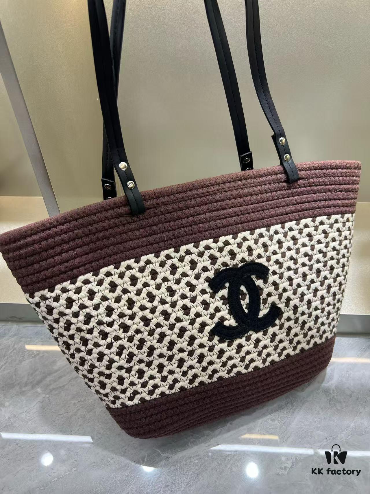 Chanel Summer New Arrival Woven Bag, Large-Capacity Tote, Vacation Beach Bag, Shoulder Bag 43.28