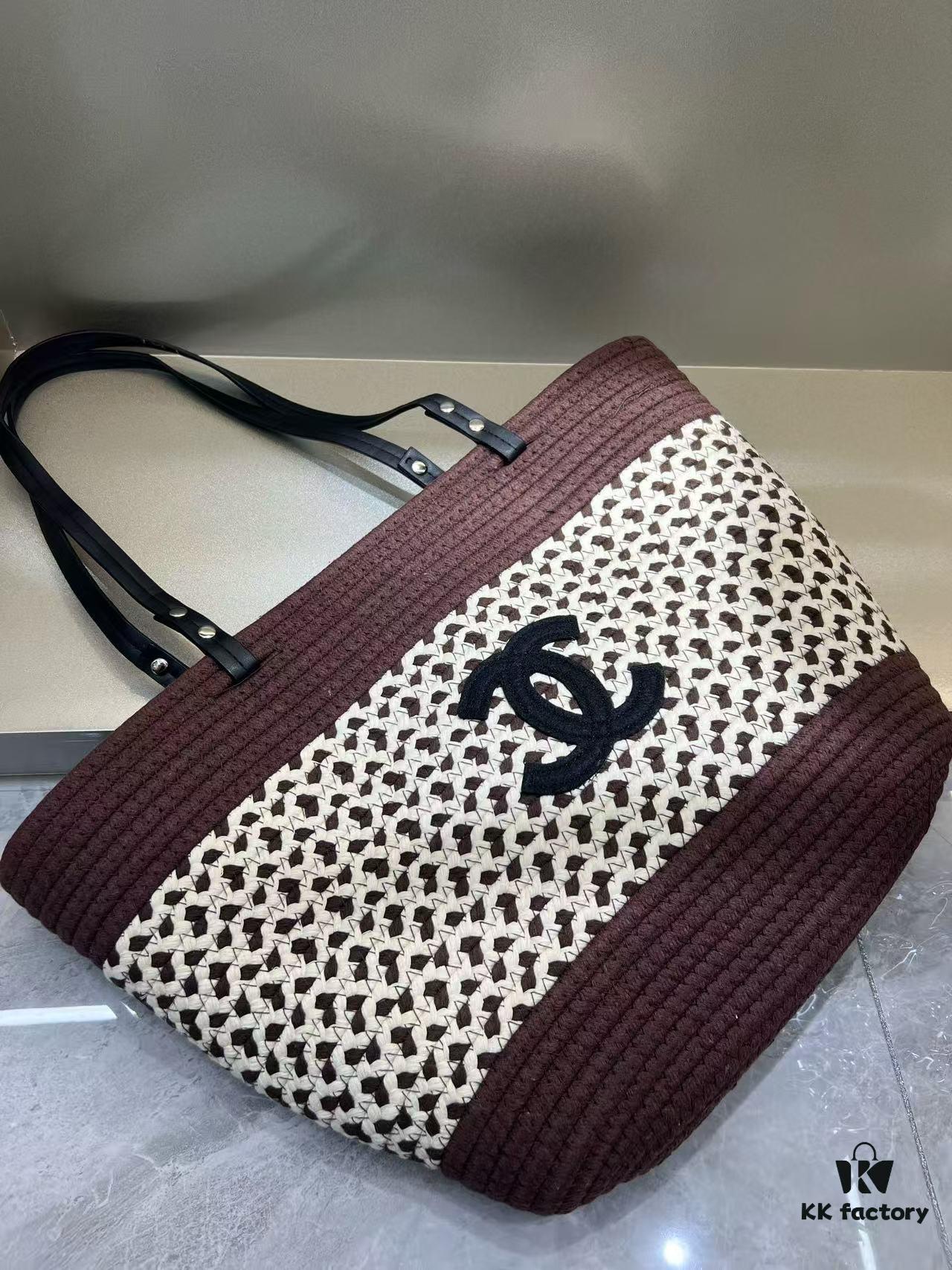 Chanel Summer New Arrival Woven Bag, Large-Capacity Tote, Vacation Beach Bag, Shoulder Bag 43.28
