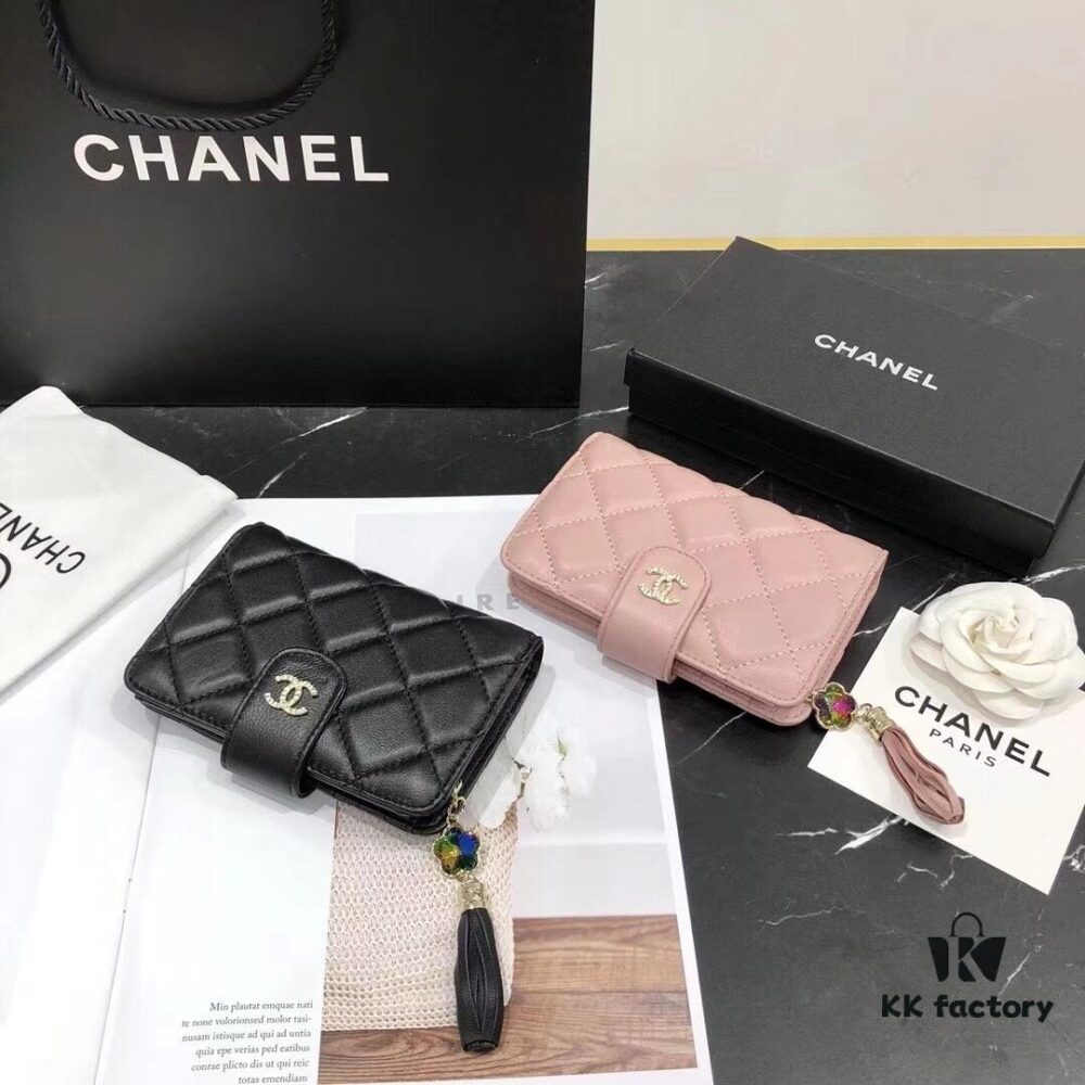 Chanel 12001 Mini Wallet in Black and Pink – Crafted from Premium Lambskin