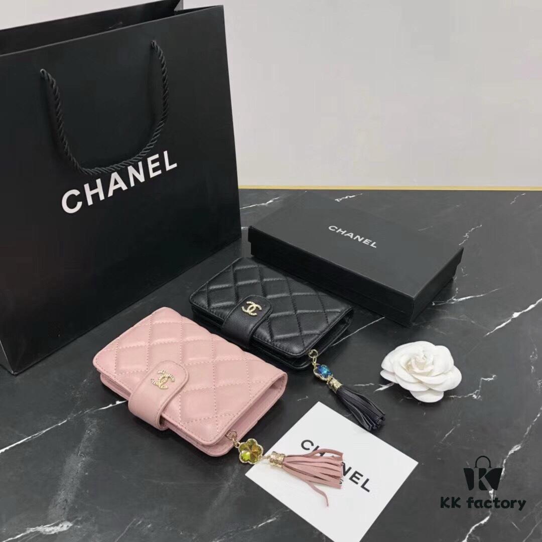 Chanel 12001 Mini Wallet in Black and Pink – Crafted from Premium Lambskin