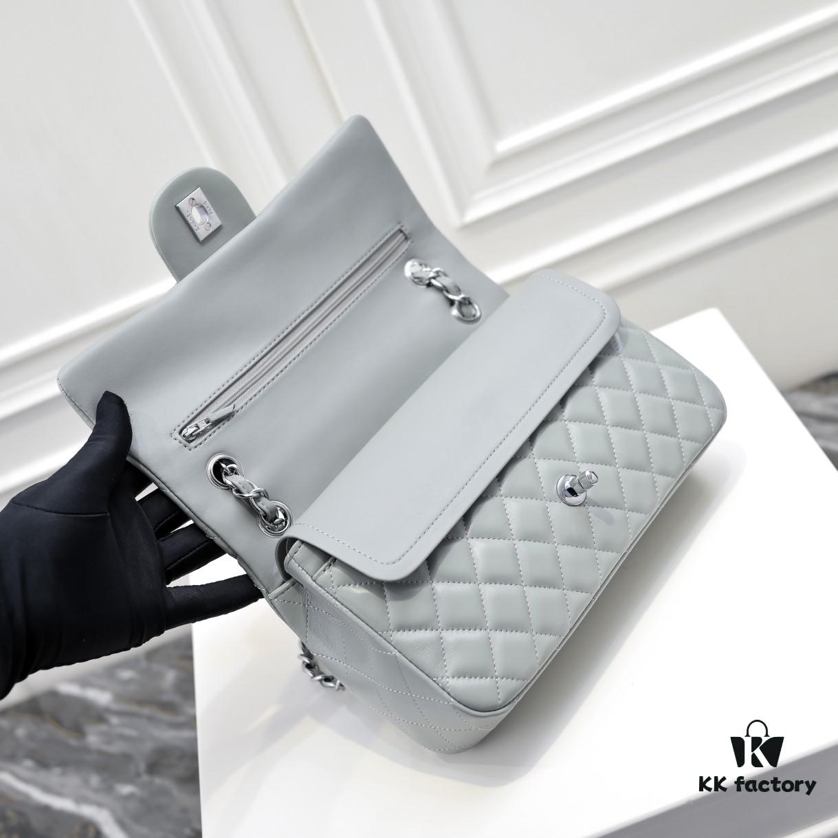 CHANEL Lambskin Classic Crossbody Bag with Original Hardware, Red Interior, Summer New Arrival