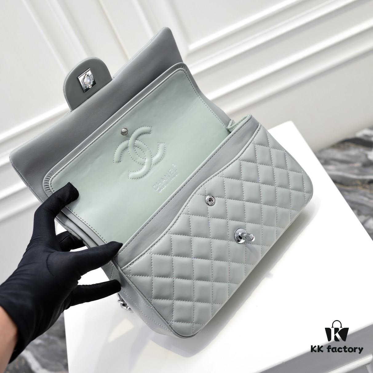 CHANEL Lambskin Classic Crossbody Bag with Original Hardware, Red Interior, Summer New Arrival