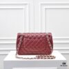 CHANEL Lambskin Classic Crossbody Bag with Original Hardware, Red Interior, Summer Style