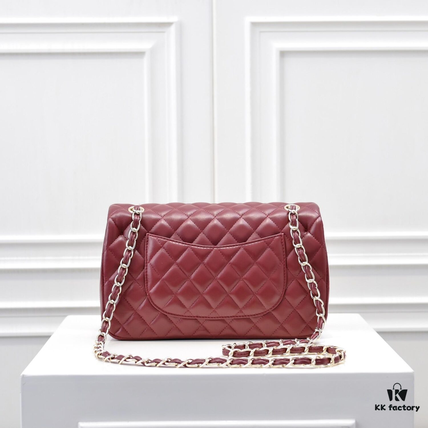 CHANEL Lambskin Classic Crossbody Bag with Original Hardware, Red Interior, Summer Style