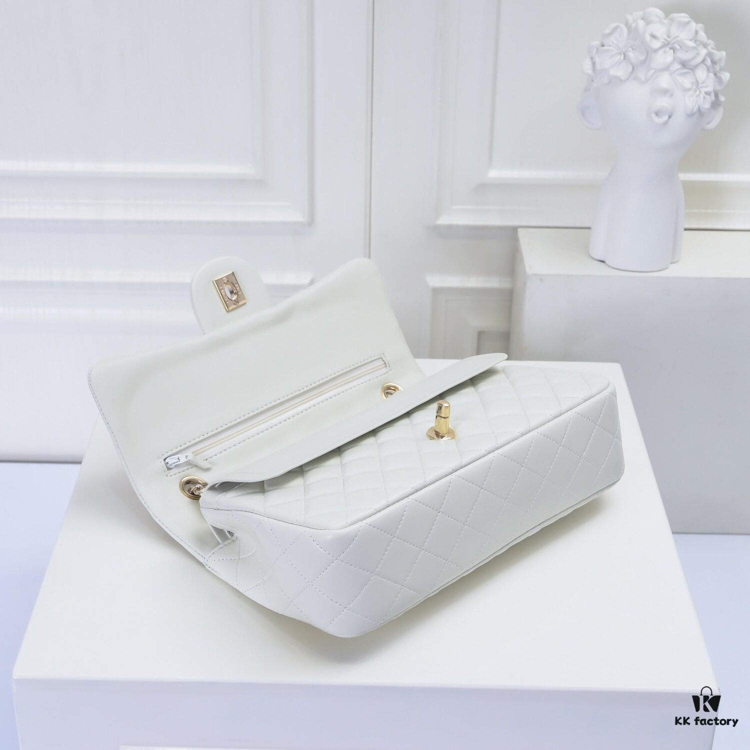 CHANEL Lambskin Classic Crossbody Bag in Red Interior - Summer Collection