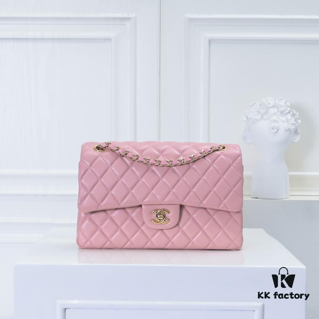CHANEL Lambskin Classic Crossbody Bag with Red Lining, Summer Collection, Original Hardware, Size: 25.5*16*6.5