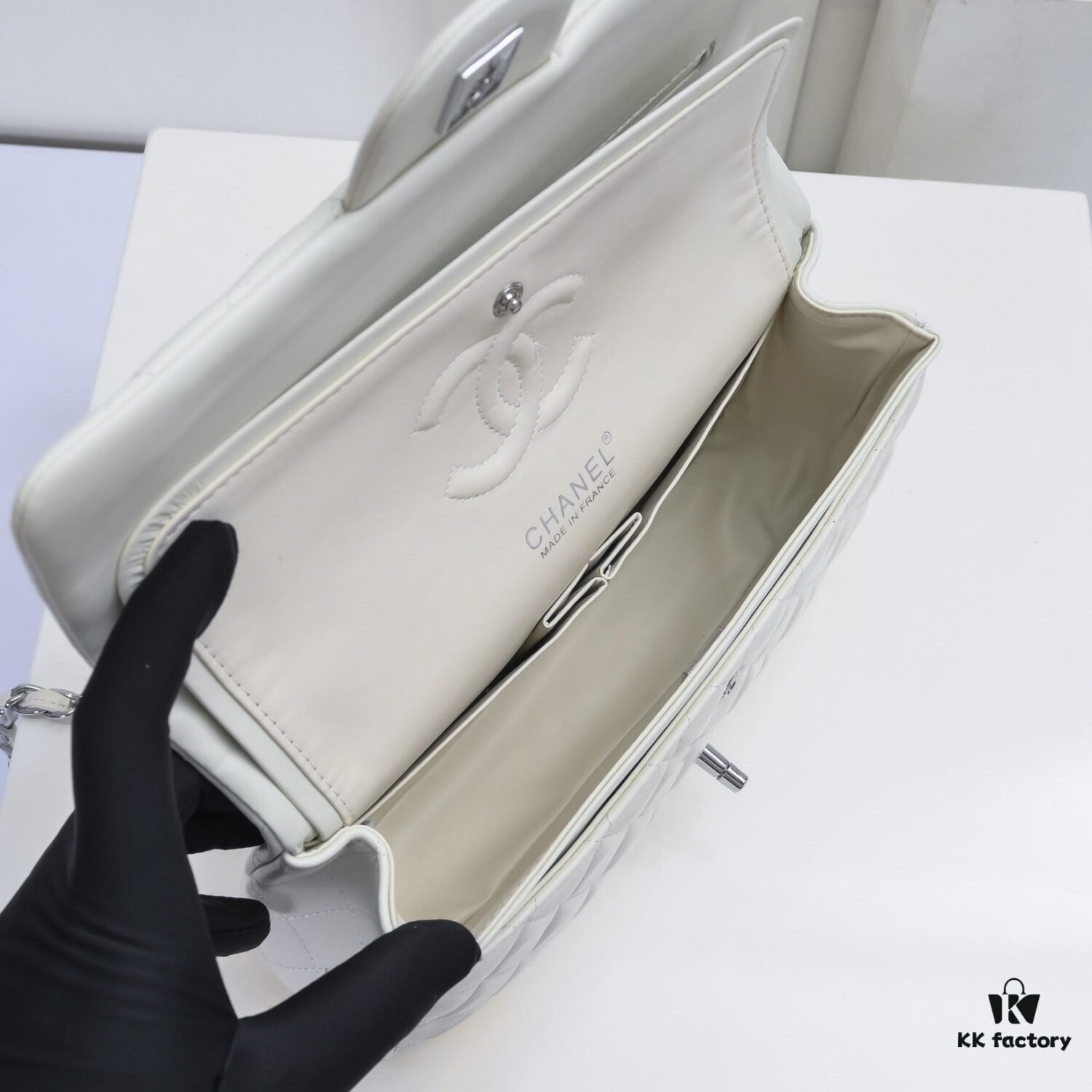 CHANEL Lambskin Classic Crossbody Bag with Red Lining, Summer Collection