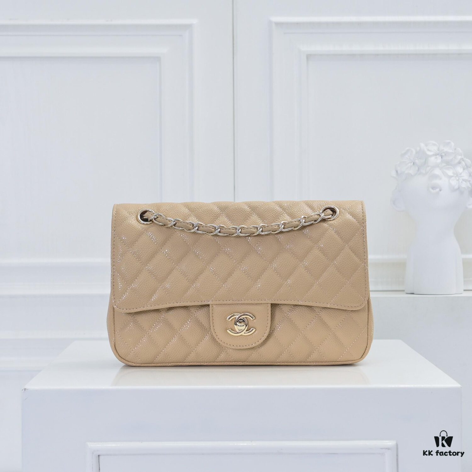 Chanel 2.55 Classic Flap Bag in Top-Tier Caviar Quilted Calfskin with Genuine 24K Gold Hardware