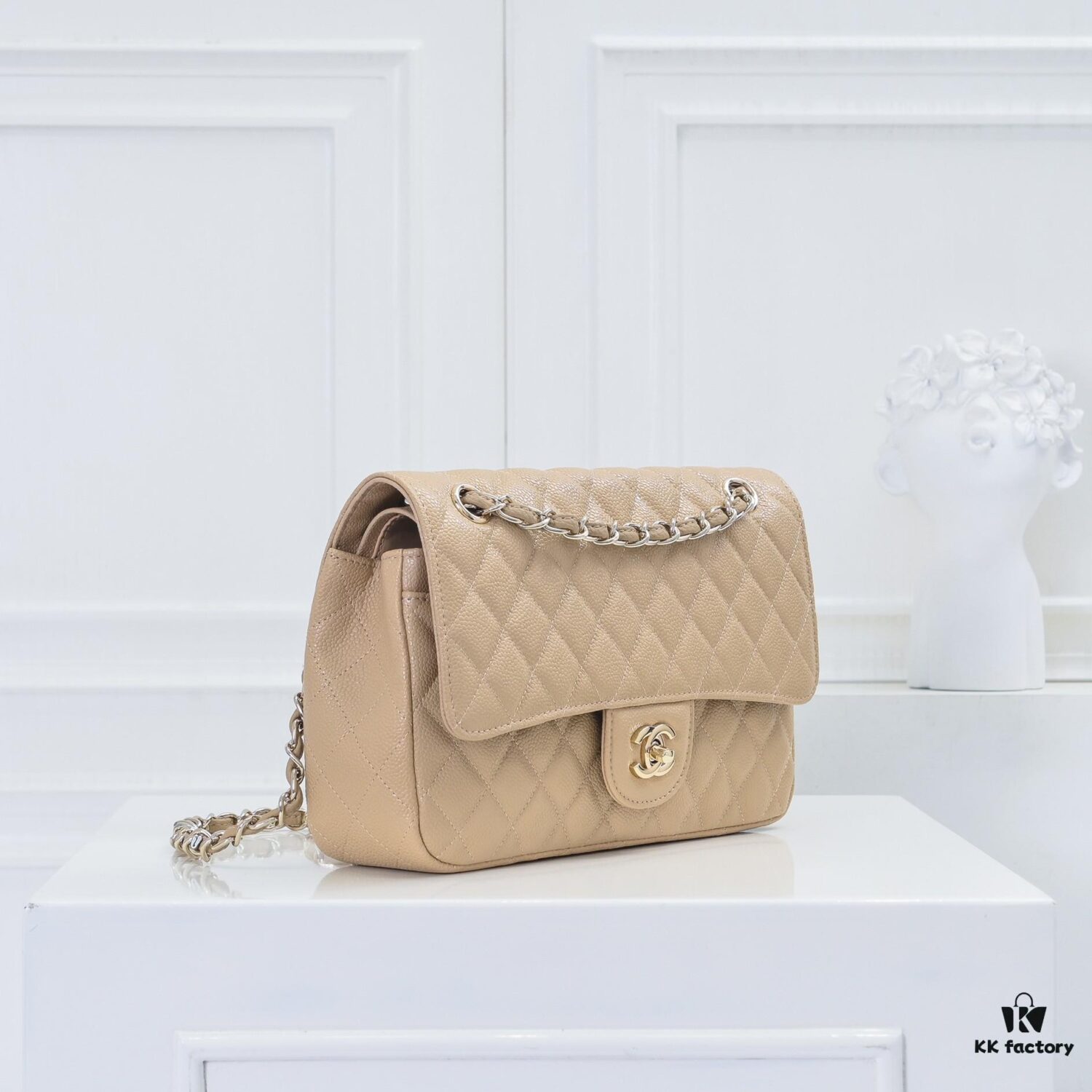 Chanel 2.55 Classic Flap Bag in Top-Tier Caviar Quilted Calfskin with Genuine 24K Gold Hardware