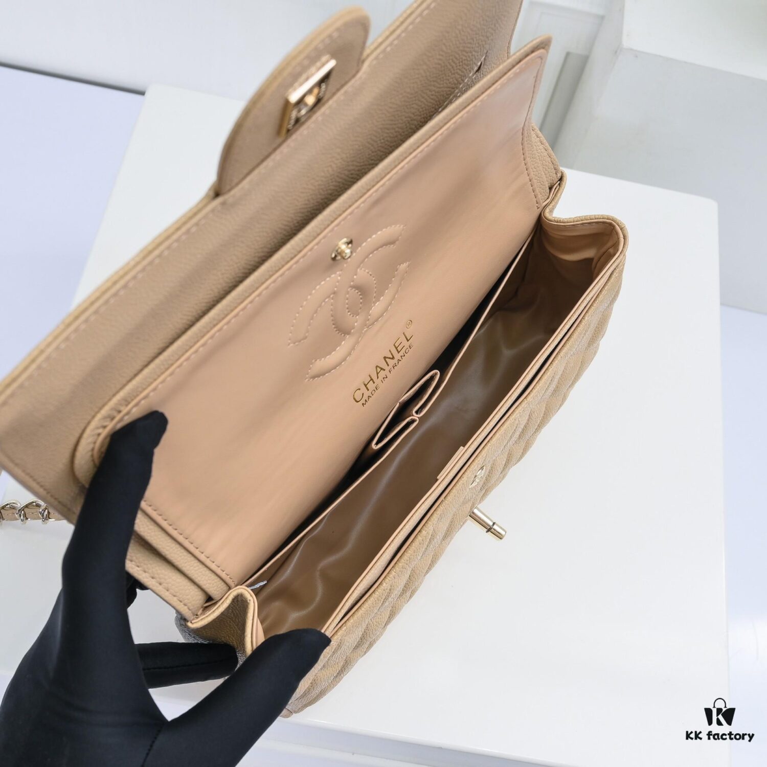 Chanel 2.55 Classic Flap Bag in Top-Tier Caviar Quilted Calfskin with Genuine 24K Gold Hardware