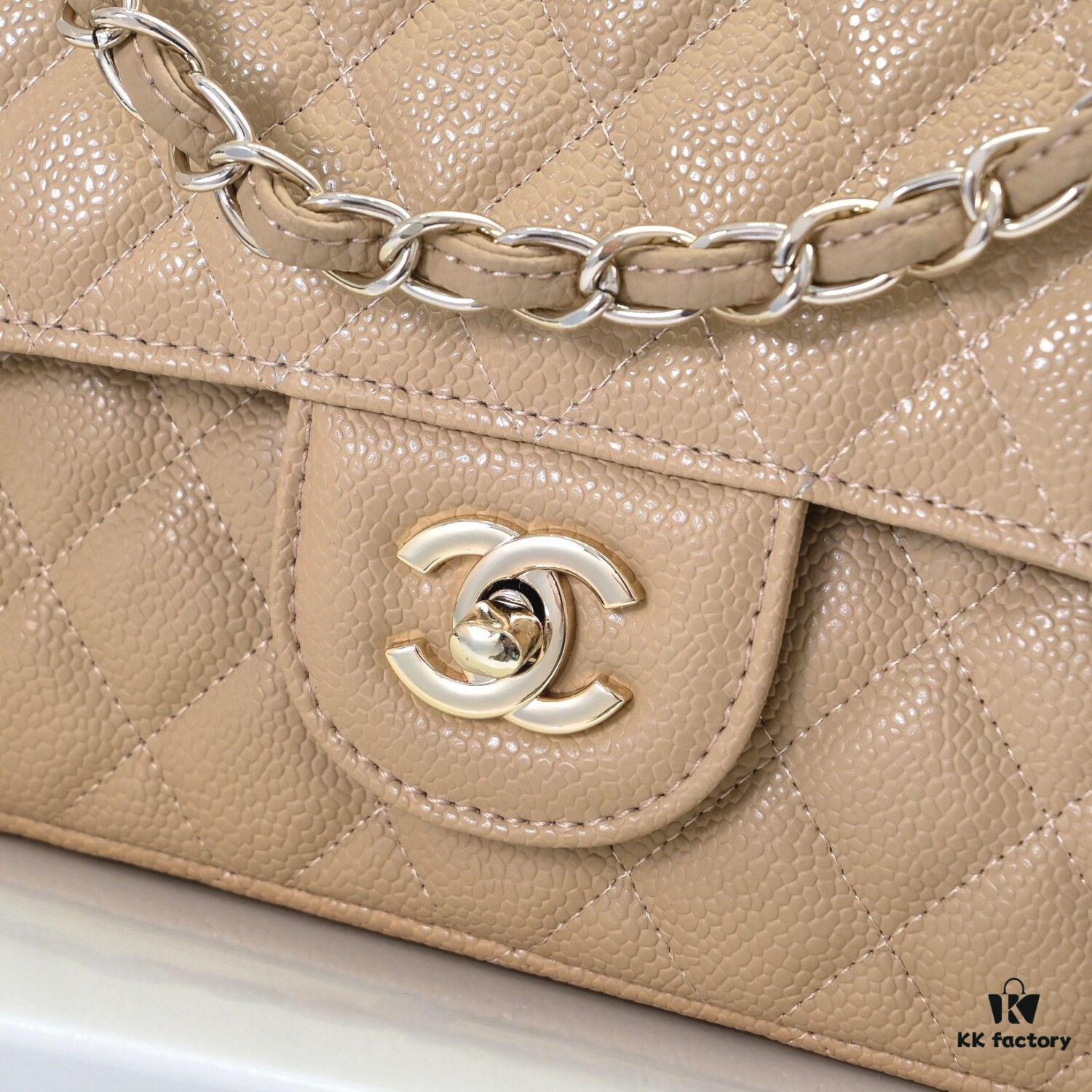 Chanel 2.55 Classic Flap Bag in Top-Tier Caviar Quilted Calfskin with Genuine 24K Gold Hardware