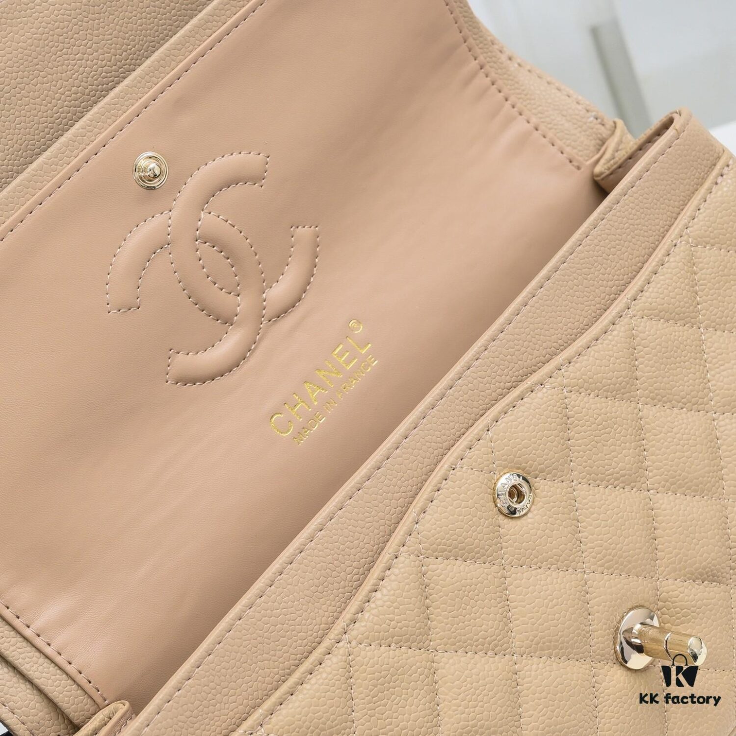 Chanel 2.55 Classic Flap Bag in Top-Tier Caviar Quilted Calfskin with Genuine 24K Gold Hardware